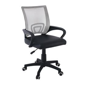 Bf2101-p Πολυθρόνα Γραφείου Χωρίς Ανάκλιση Mesh Γκρι - Μαύρο pu