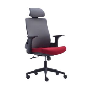 Bf8900 Πολυθρόνα Γραφείου Διευθυντή, Mesh Γκρι, Ύφασμα Μπορντώ