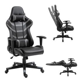 Bf9050 Gaming Πολυθρόνα Γραφείου, Ανάκλιση Πλάτης έως 90°, pu Μαύρο - Γκρι