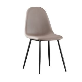 Celina Καρέκλα Μέταλλο Βαφή Μαύρο, pvc Cappuccino