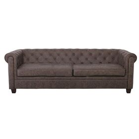 Chesterfield Newport Kαναπές 3θέσιος Σαλονιού - Καθιστικού, Ύφασμα Antique Look Καφέ