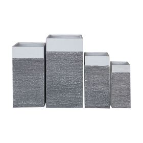 Flower pot-10 set 4 Τεμαχίων: 20x20x50 + 27x27x60 + 34x34x70 + 41x41x80 Απόχρωση Black Wash