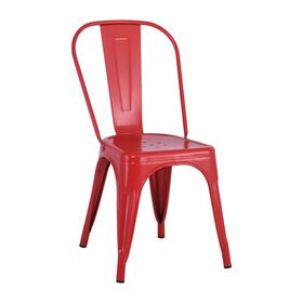 Relix Καρέκλα Στοιβαζόμενη, Μέταλλο Βαφή Κόκκινο Matte
