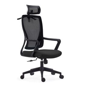 Bf3850 Πολυθρόνα Γραφείου Διευθυντή, Mesh Μαύρο, Ύφασμα Μαύρο