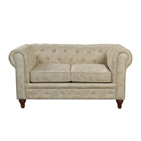 Chesterfield York Kαναπές 2θέσιος Σαλονιού - Καθιστικού, Ύφασμα Απόχρωση Μπεζ
