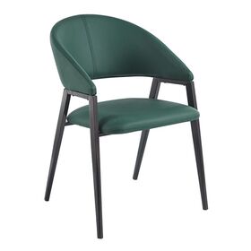 Deli Πολυθρόνα Μέταλλο Βαφή Μαύρο, pu Forest Green