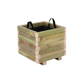 Flower pot Wood Γλάστρα, Εμποτισμού Pine, Απόχρωση Φυσικό, 40x40x36cm