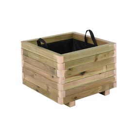 Flower pot Wood Γλάστρα, Εμποτισμού Pine, Απόχρωση Φυσικό, 50x50x36cm