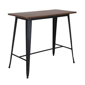 Relix Wood Dark oak Τραπέζι bar-Pro, Μέταλλο Βαφή Μαύρο