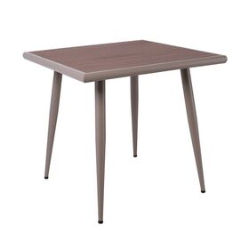 Serrano Τραπέζι Κήπου-Βεράντας Μέταλλο Βαφή Sand Beige, Polywood Καρυδί