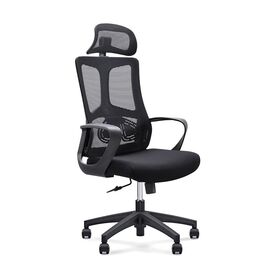Bf8600 Πολυθρόνα Γραφείου Διευθυντή, Mesh Μαύρο, Ύφασμα Μαύρο