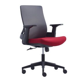 Bf8950 Πολυθρόνα Γραφείου Mesh Γκρι, Ύφασμα  Μπορντώ
