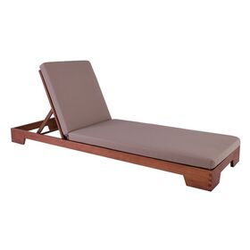 Verano Ξαπλώστρα (b) Acacia με Μαξιλάρι 70x207cm Πάχος 8cm, Ύφασμα Απόχρωση Cappuccino