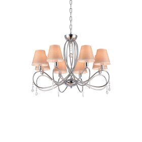 E002-8 Laki Pendant Lamp Chrome & White Shade 1z2