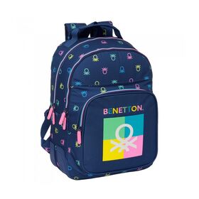 Διπλό Σακίδιο Πλάτης Benetton «cool» με Ζώνη Τοποθέτησης σε Πτυσσόμενη Χειρολαβή για Βαλίτσα