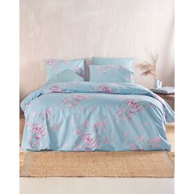 Springtime Μπλε - σετ Σεντονια Nova King Size (270χ290)