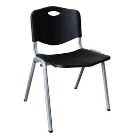 Study Καρέκλα Στοιβαζόμενη Μέταλλο Βαφή Silver, pp Μαύρο