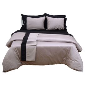 Παπλωματοθήκη με Φάσα Υπέρδιπλη 220x240 Luxury Bicolour Grey/black