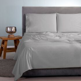 Σετ Σεντονια Sατιν Ρlαιν 4τεμ Γκρι Απαλο (186 Wαrμ Grευ ) 260χ265cμ 100% Cοττον s