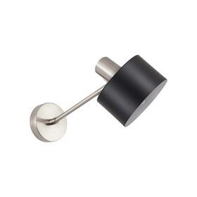 Se21-nm-22-ms1 Adept Wall Lamp Nickel Matt Wall Lamp Black Shade+