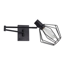 Se21-bl-52-gr1 Adept Wall Lamp Black Wall Lamp With Switcher and Black Metal Grid+
