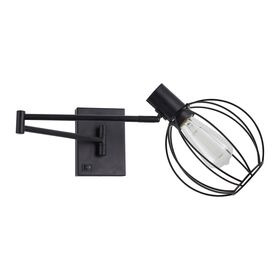 Se21-bl-52-gr2 Adept Wall Lamp Black Wall Lamp With Switcher and Black Metal Grid+