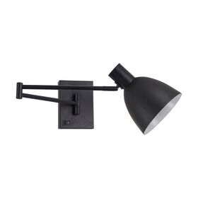 Se21-bl-52-ms2 Adept Wall Lamp Black Wall Lamp With Switcher and Black Metal Shade+
