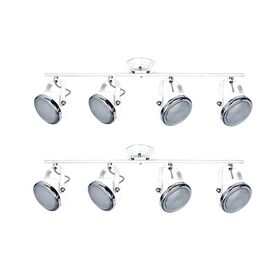 T12022a-4tu (X2) Juno Packet White Adjustable Spot With Chrome Ring and Glass+