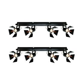 Gu12015a-4b (X2) Mystik Packet Metal Black Ceiling Lamp With Rotating Heads+