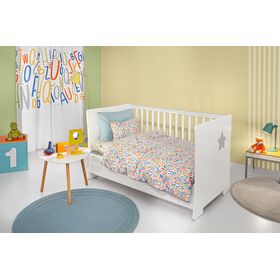 Σετ 3τμχ Βρεφικά Σεντόνια Letters Multi 115x170 guy Laroche  100% Cotton