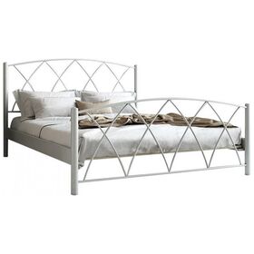 Μεταλλικό Κρεβάτι Υπέρδιπλο chic strom hermes Για Στρώμα 160x200cm Λευκό