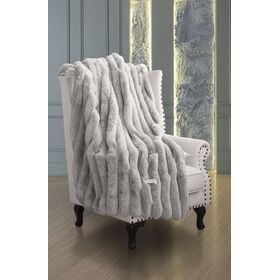 Σετ 2τμχ. Διακοσμητικό Ριχτάρι St.moritz Silver 120x160 με Διακοσμιτηκό Μαξιλαράκι 42x42 guy Laroche  100% Polyester Art. fur