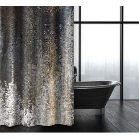 Κουρτίνα Μπάνιου Abstract des 101 Anthracite με Κρίκους 180x200 Saint Clair  100% Polyester