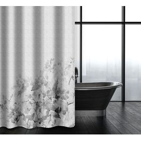 Κουρτίνα Μπάνιου Abstract des 114 Silver με Κρίκους 180x200 Saint Clair  100% Polyester