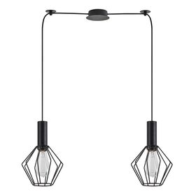 Se21-bl-4-bl2-gr1 Adept Tube Black Pendant Black Metal Grid+
