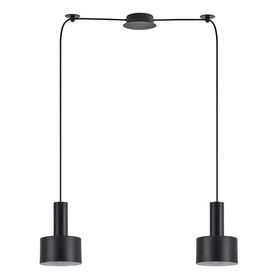 Se21-bl-4-bl2-ms1 Adept Tube Black Pendant Black Metal Shade+