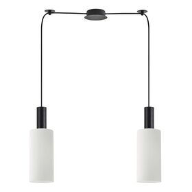 Se21-bl-4-bl2-gl3 Adept Tube Black Pendant White Glass+