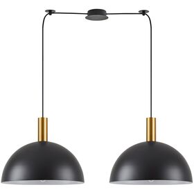 Se21-gm-4-bl2-Ms40 Adept Tube Gold Matt Pendant Black Metal Shade+