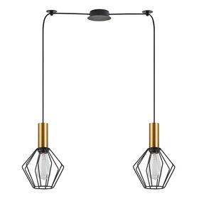 Se21-gm-4-bl2-gr1 Adept Tube Gold Matt Pendant Black Metal Grid+