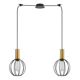Se21-gm-4-bl2-gr1 Adept Tube Gold Matt Pendant Black Metal Grid+