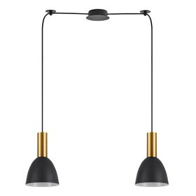 Se21-gm-4-bl2-ms2 Adept Tube Gold Matt Pendant Black Metal Shade+