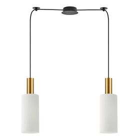 Se21-gm-4-bl2-gl3 Adept Tube Gold Matt Pendant White Glass+