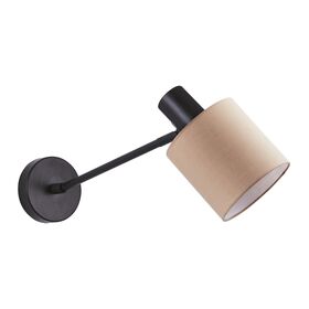 Se21-bl-22-sh3 Adept Wall Lamp Black Wall Lamp Brown Shade+