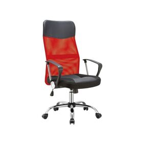 Πολυθρόνα Διευθυντή pvc/mesh 61x68x108/118cm bf2400 Μαύρο-Κόκκινο ΕΟ502,3p