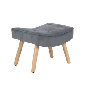 Σκαμπώ - Υποπόδιο Φυσικό/ Ύφασμα velure Γκρι 52x38x35cm zww alma Ε7141,71
