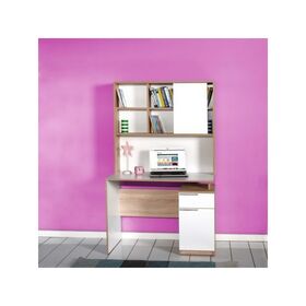 Γραφείο με Ράφια και Ντουλάπια 105x56x170cm sonoma/ high gloss white fidelio plus