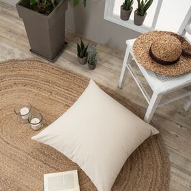 Διακοσμητική Μαξιλαροθήκη Δαπέδου 65x65cm teoran aragona-1 70% Βαμβάκι-30% Πολυεστέρας/Εκρού