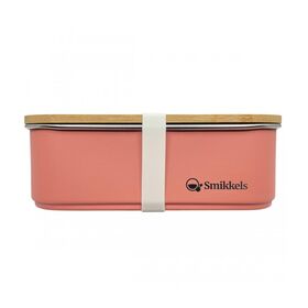 Lunchbox με Καπάκι από Bamboo 900ml ροζ