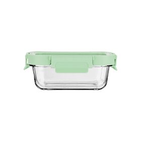 Estia Φαγητοδοχειο Click&seal Γυαλινο 370ml 16.3x12.3x6.2cm με Καπακι Πλαστικο Mint