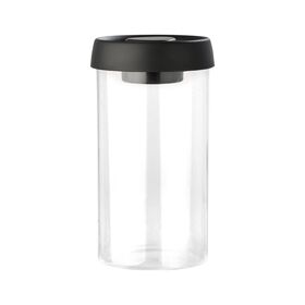 Estia Δοχειο Αποθηκευσης Κενου Αερος Γυαλινο 900ml με Καπακι Μαυρο